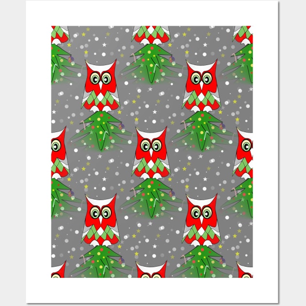 YULETIDE Christmas Owl Wall Art by SartorisArt1